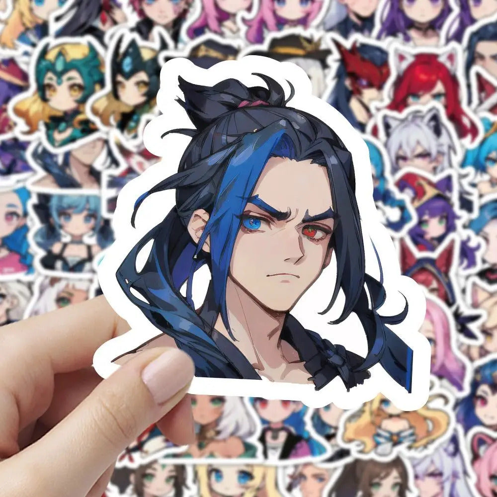 60 sheets LOL League of Legends Q-version characters sexy and cute Gwynn Wing En phone case, notebook ledger waterproof stickers