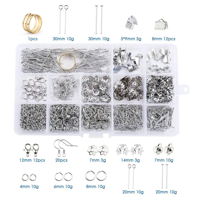 Jewelry Findings Set Jewelry Making Kit Jewelry Findings Starter Kit with Repair Tools for Jewelry Beading Making Supplies DIY