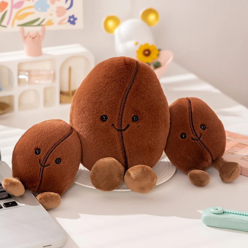New Creative Simulated Coffee Food Plush Doll Pillow Brown Coffee Bean With Foot Soft Plush Stuffed Pillow Bedroom Sofa Decor