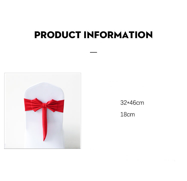 V45O Banquet Elastic Chair Cover No Tie Bowknot Chair Back Flower Decoration Wedding Hotel VIP Stool Strap