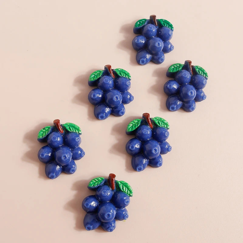 10pcs Mix Cute Mini Fruit Charms Pear Cherry Pineapple Peach Avocado Flat Back Resin Cabochons Scrapbook DIY Jewelry Accessories
