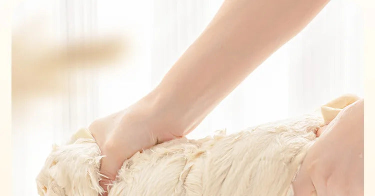 Rabbit Plush Sofa Cover Winter Thickening Warm Plush Cushions Non-Slip Living Room Leather Sofa Backrest Armrests Super Soft