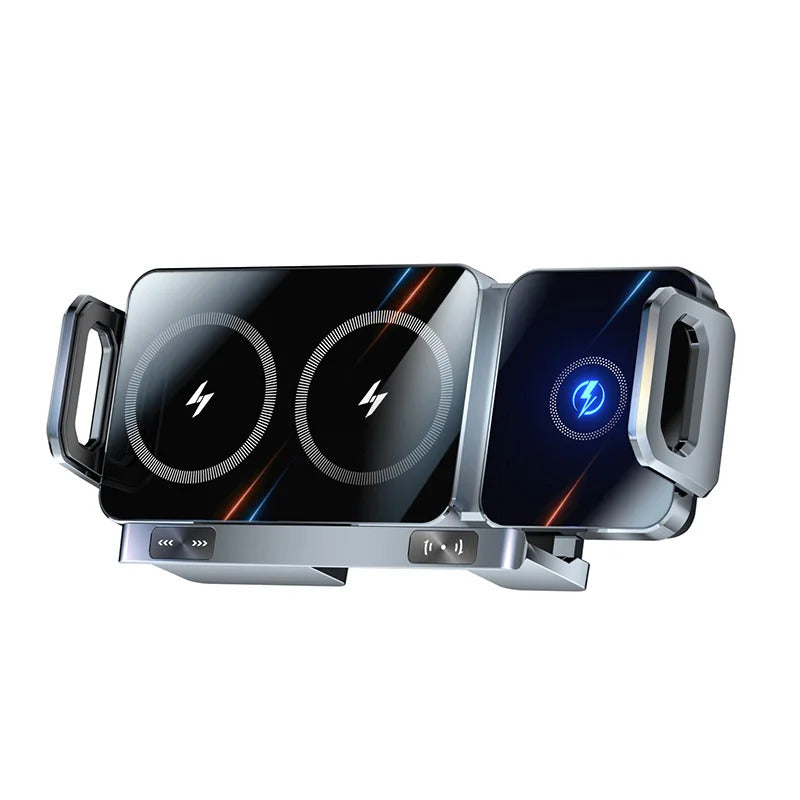 New 15W Wireless Fast Car Charger Mount Gravity Car Phone Holder For Samsung Automatic Rotating Universal Phone Charging Stand