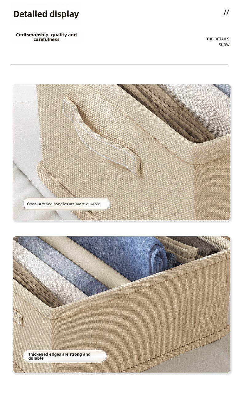 Drawer Style Wardrobe Storage Box Household Fabrics Clothes Pants without Lid Storage Cotton and Linen Storage Storage Basket Box
