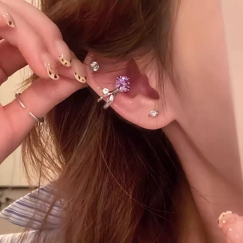 GenOptics Aura Essence Sparking Zirconium Ear Clip Non-Piercing Ear Clip Unique and Beautiful High-End Sense Light Luxury Temperament Earrings Female Earrings