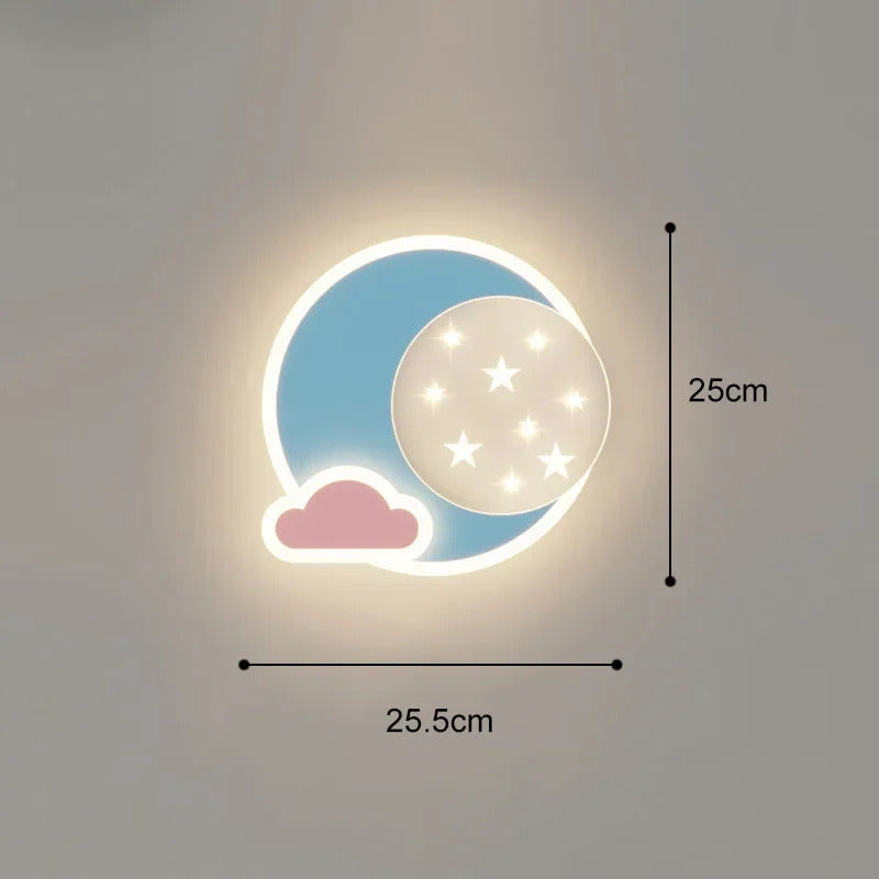 SANDYHA Cute Cartoon Kids Wall Lamp Warm LED Night Light for Childrens Room Bedroom Nursery Decor Creative Acrylic Lighting