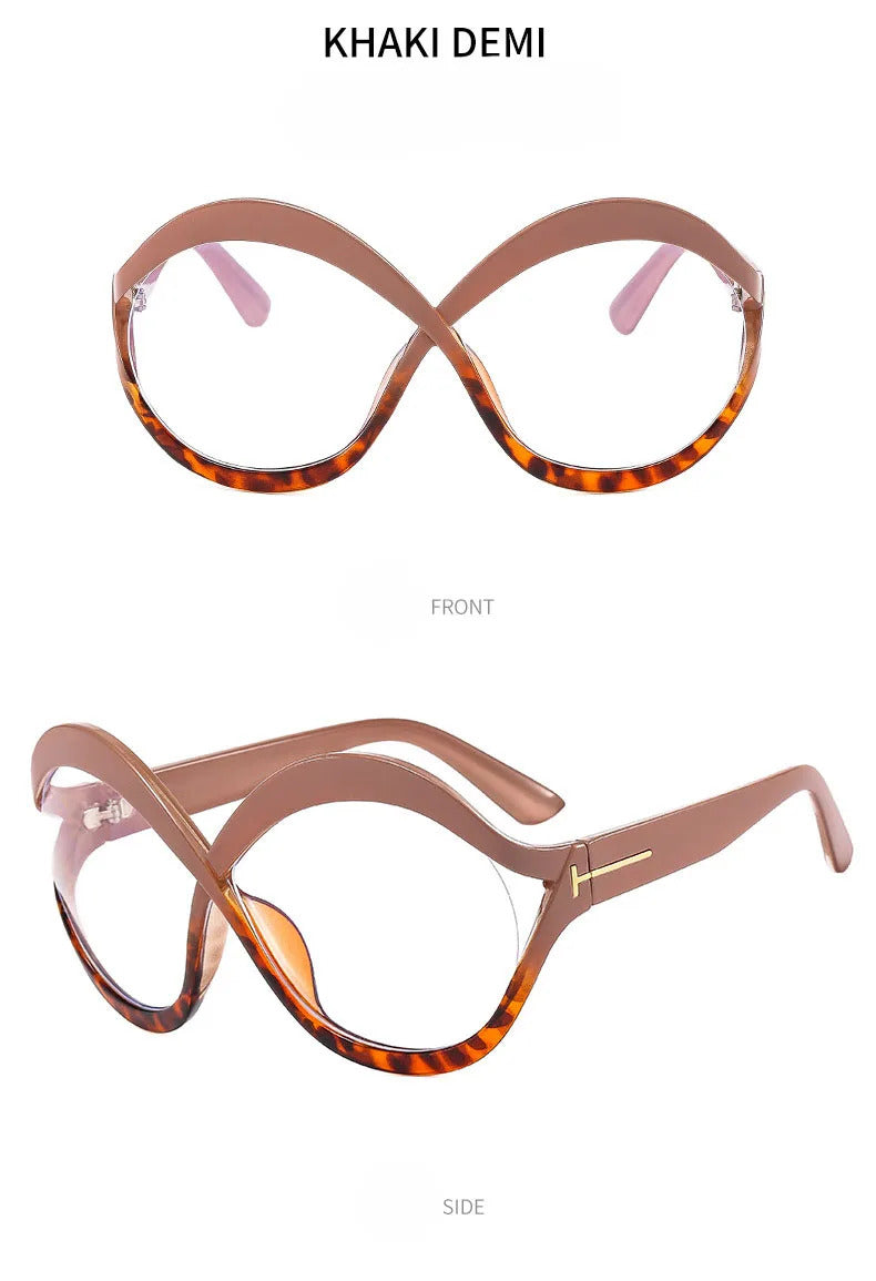 Luxury Oversized Round Sunglasses Goggle New Brand Designer Women Sun Glasses Trends Punk Shades Eyewear Eyeglasses Oculos