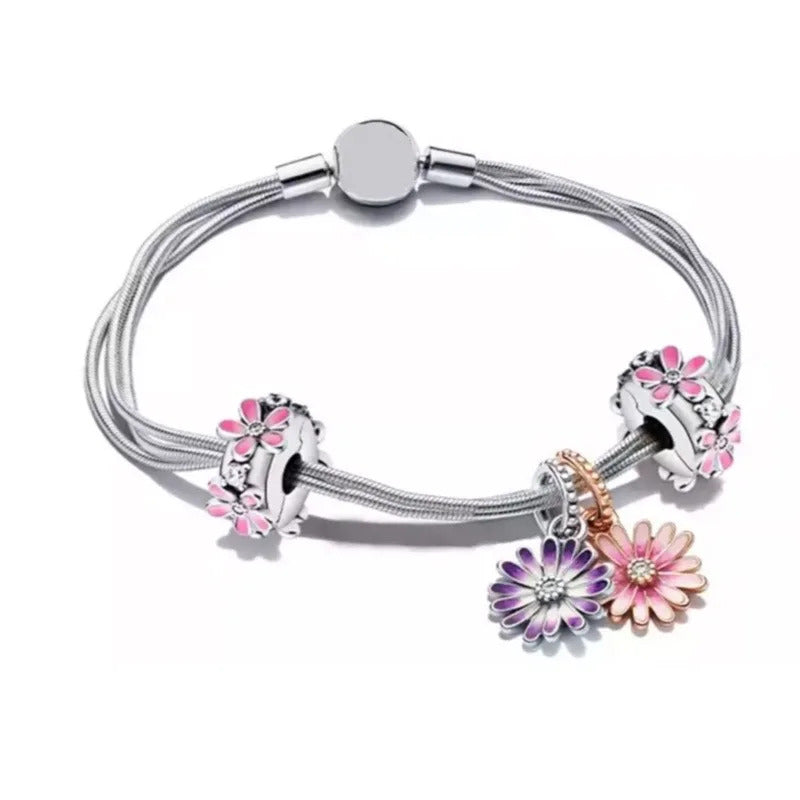 Luxurious 100%925 sterling silver original cute animal charm bead DIY set bracelet, high-end birthday gift jewelry for women