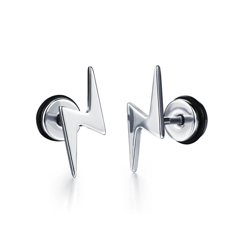 2023 Punk Stainless Surgical Steel Women Men's Stud Earrings Small Gothic Geometry Skeleton Rock Zircon Hip Hop Jewelry Earrings