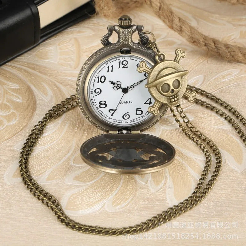 ONE PIECE Anime Cosplay Vintage Pocket Watch Fashion Men Women Necklace Chain Vintage FOB Steampunk Pocket Watches with Pendant