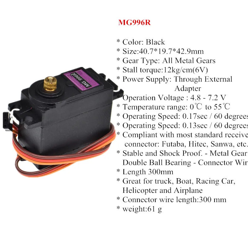 6 DOF Robot Manipulator MG996 Metal Alloy Mechanical Arm Clamp Claw Kit  For Arduino Robot DIY Ki for UNO/ESP32 Programmable