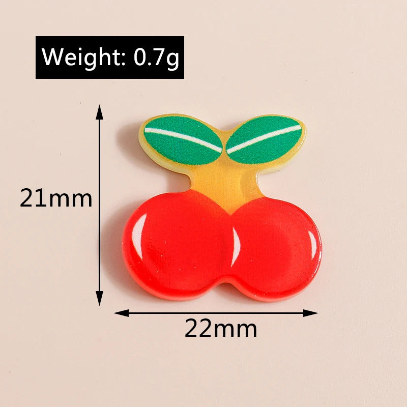 10pcs Mix Cute Mini Fruit Charms Pear Cherry Pineapple Peach Avocado Flat Back Resin Cabochons Scrapbook DIY Jewelry Accessories