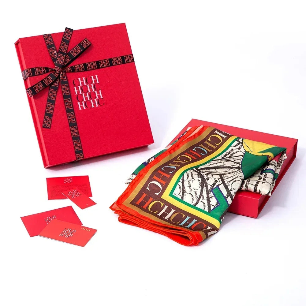 A Fashionable Style Silk Material 180-70cm Women's Silk Scarf Men's Decorative Sunshade Warm Lightweight Gift Box Packaging