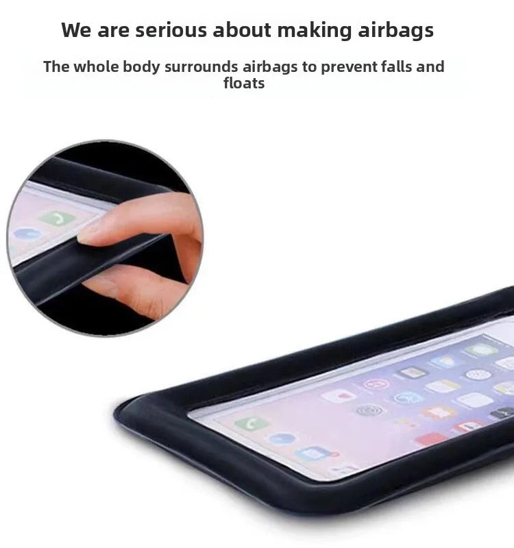 IPX8 30M 3 Fold Touchable Airbag Anti Sinking Waterproof Phone Bag Pouch for Apple IPhone Xiaomi Samsung Swimming Lanyard