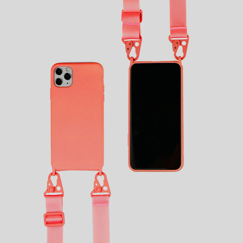 2025 Crossbody Strap Lanyard Silicone Phone Case For iPhone 16 15 14 13 12 Mini 11 Pro Max Plus Candy Color Soft TPU Back Cover