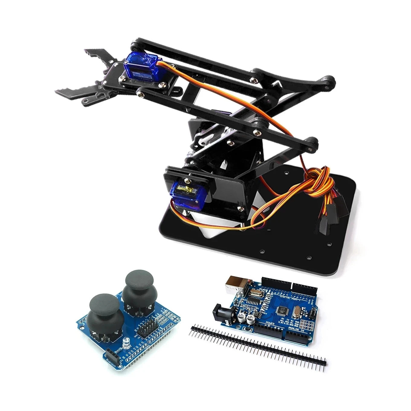 SG90 4 Dof Unassembly Acrylic Mechanical Robot Manipulator Claw For Arduino Robot Arm DIY Kit UNO Programmable Robot Starter Kit