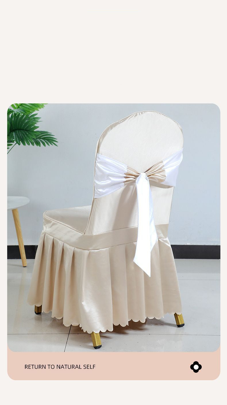 Hotel Restaurant Banquet Special Chair Cover Dining Chair Seat Stool Bench Wooden Chair Universal Chair Cover Bowknot