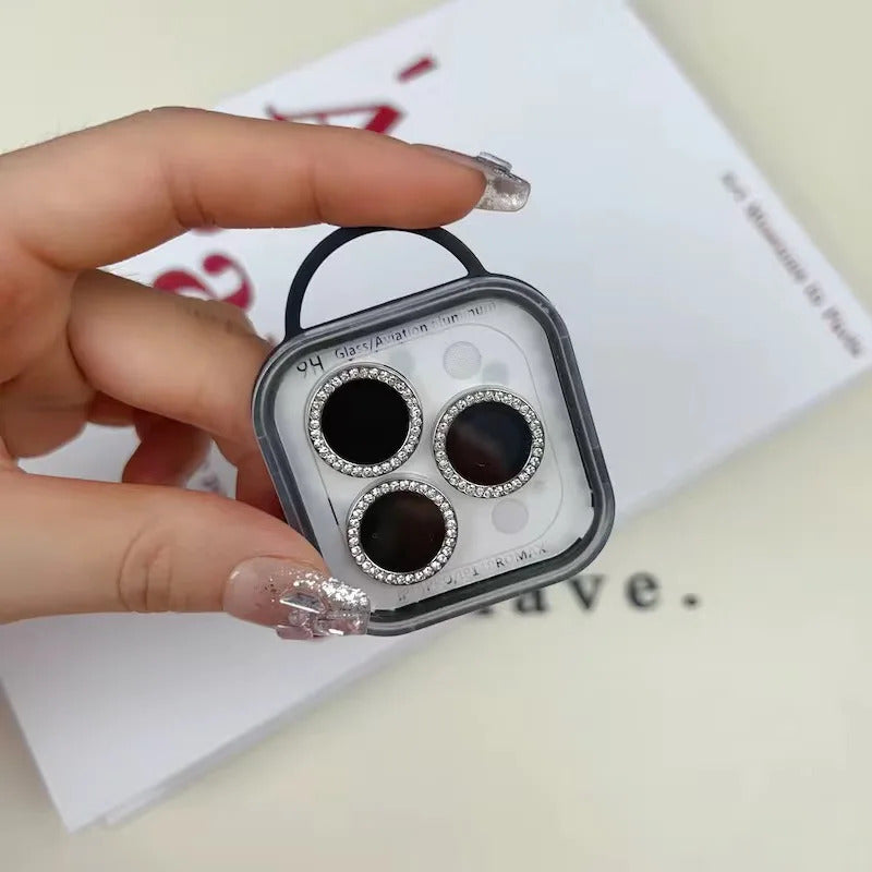 Glitter Diamond Camera Lens Protector For IPhone 12 13 14 15 Pro Max Back  Mini Cover Lens Ring Glass For IPhone 14 15 Plus Fil