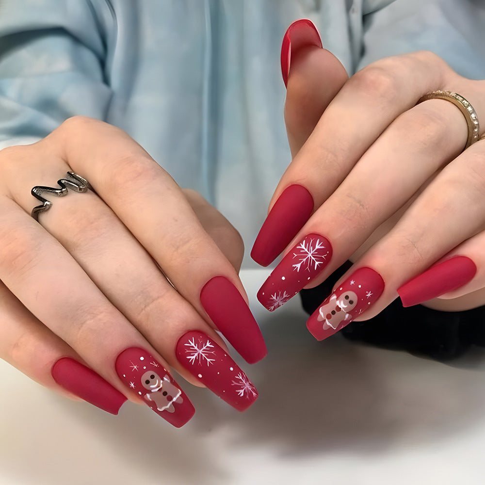 Christmas Wearable Nails Fake Nails Nail Tips Manicure Christmas Hot Press-on Fake Nail Stickers