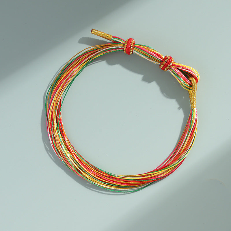 Colorful Rope Red Rope Bracelet Finished Dragon Boat Festival Thousand Threads Rope Colorful Thread