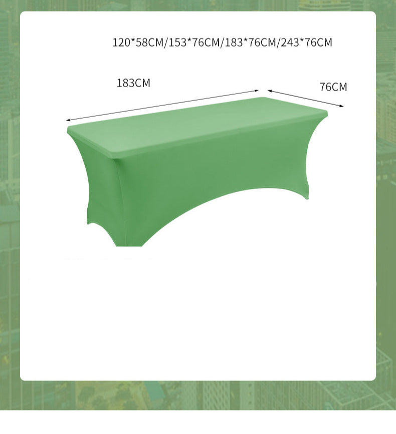 Elastic 6FT Rectangular Table Cover Full Coverage Tablecloth Outdoor Wedding Banquet Event Cocktail Fan-shaped Tablecloth Table Cover