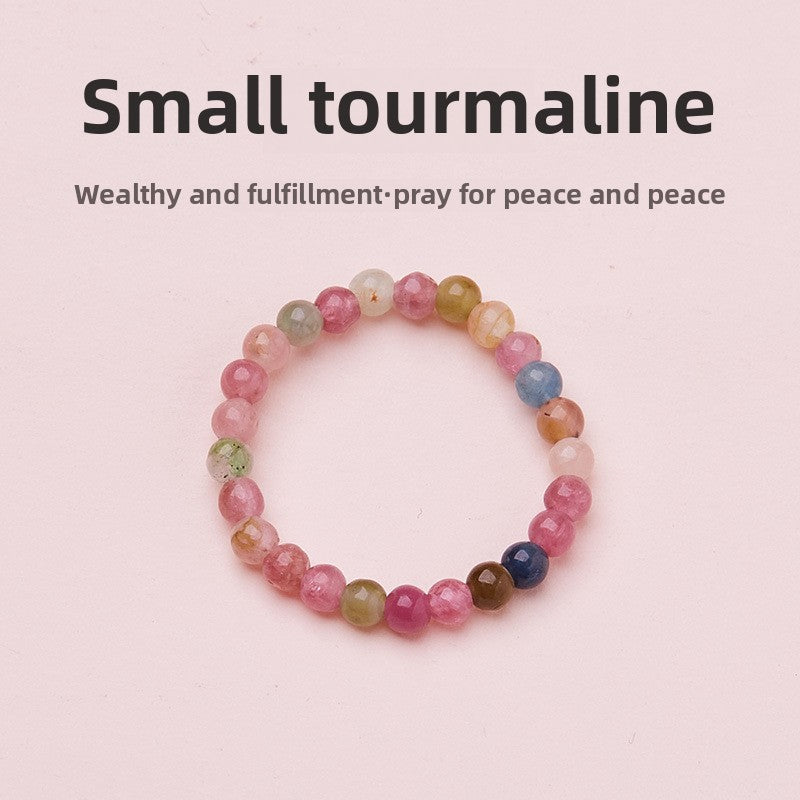 Natural Tourmaline Pixiu Ring Freshwater Pearl Garnet Crystal Stretch Good Luck Peach Blossom Rings