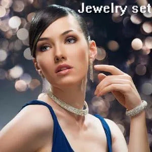 KMVEXO Crystal Bridal Wedding Jewelry Sets Women Gold Color Rhinestone Necklace Long Earrings Set Dress Accessories Bridesmaid
