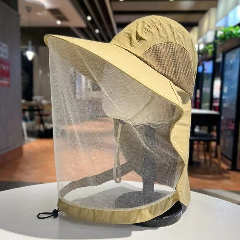 Outdoor Anti Mosquito Hat Summer Anti UV Sun Protective Fishing Cap Breathable Mesh Face Cover Camping Hiking Insect Proof Hat