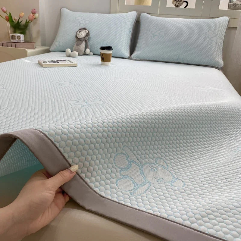 New Ice Bean Summer Mat for Bed  Air-Permeable Sleeping Naked Cooling Mat Adult Child Coolness Soft Bed Mat Cool Down Bed Pad