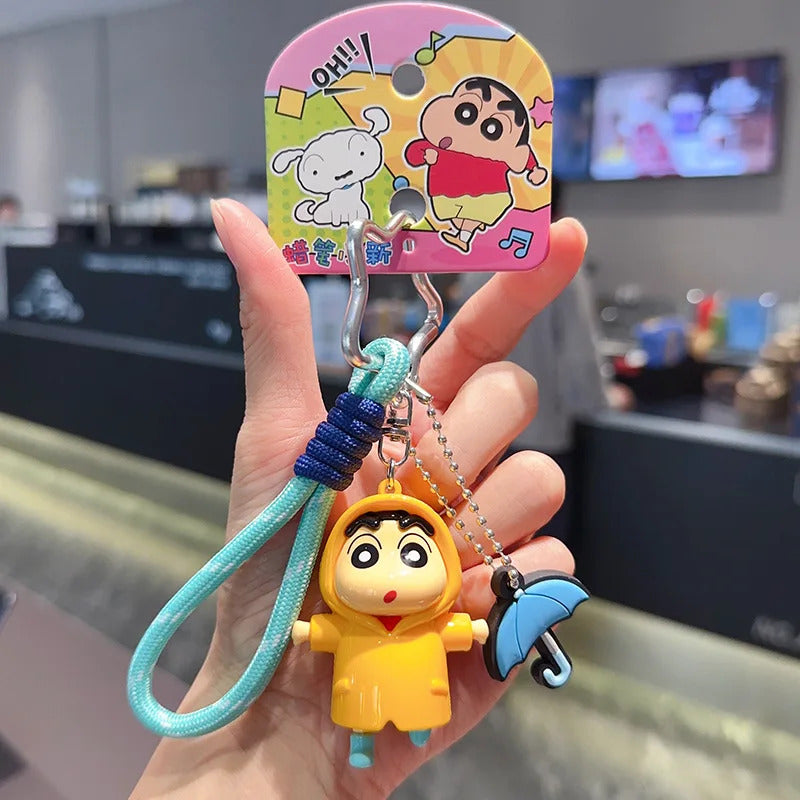 Anime Crayon Shin-Chan Classic Cute Shape Keychain Doll Car Key Chain Couple Backpack Hanging Ornament Birthday Pendant Gifts