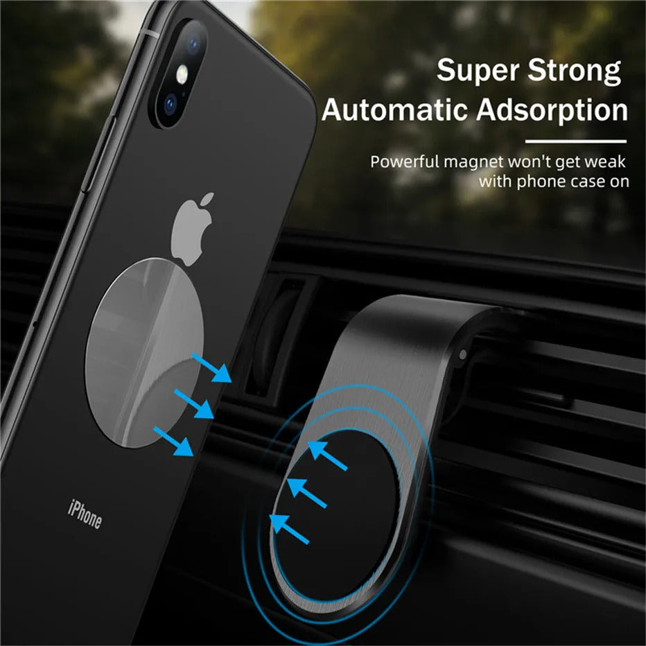 L-Type Magnetic Car Phone Holder Mount Air Vent Smartphone Mobile Stand Bracket Cell GPS Support in Car For IPhone Samsung Redmi
