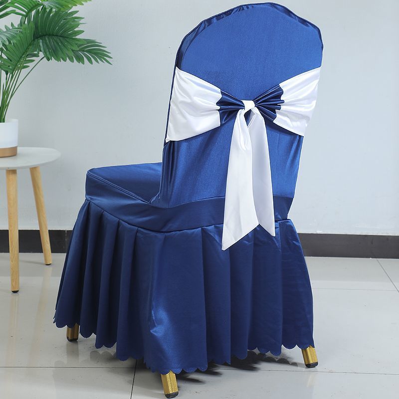 Hotel Restaurant Banquet Chair Cover Dining Chair Seat Stool Bench Wooden Chair Universal Chair Cover with Bowknot