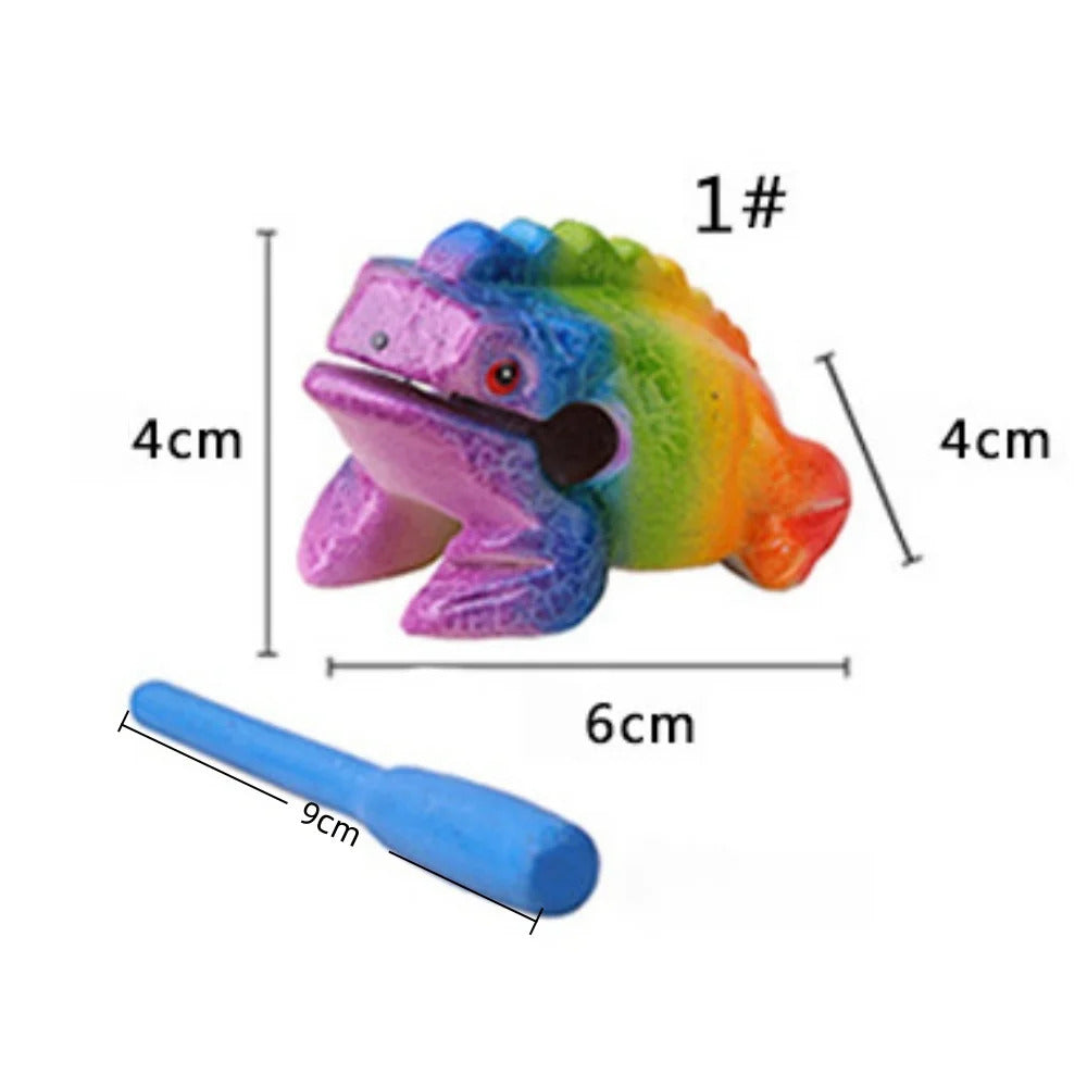 Colorful Wooden Frog Guiro Rasp,Handcrafted Wooden Frog Musical Instrument,African Wooden Frog Rasp Musical Instrument for Adult