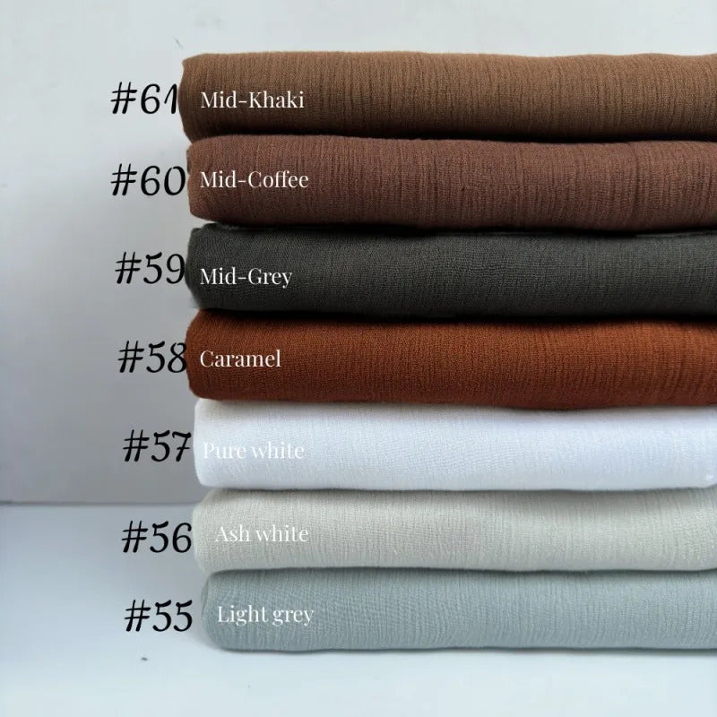 61 Colors Soft Cotton Viscose Scarf Rayon Material Muslim Hijab Mid Eastern Plain Solid Color Headscarf With Tassel