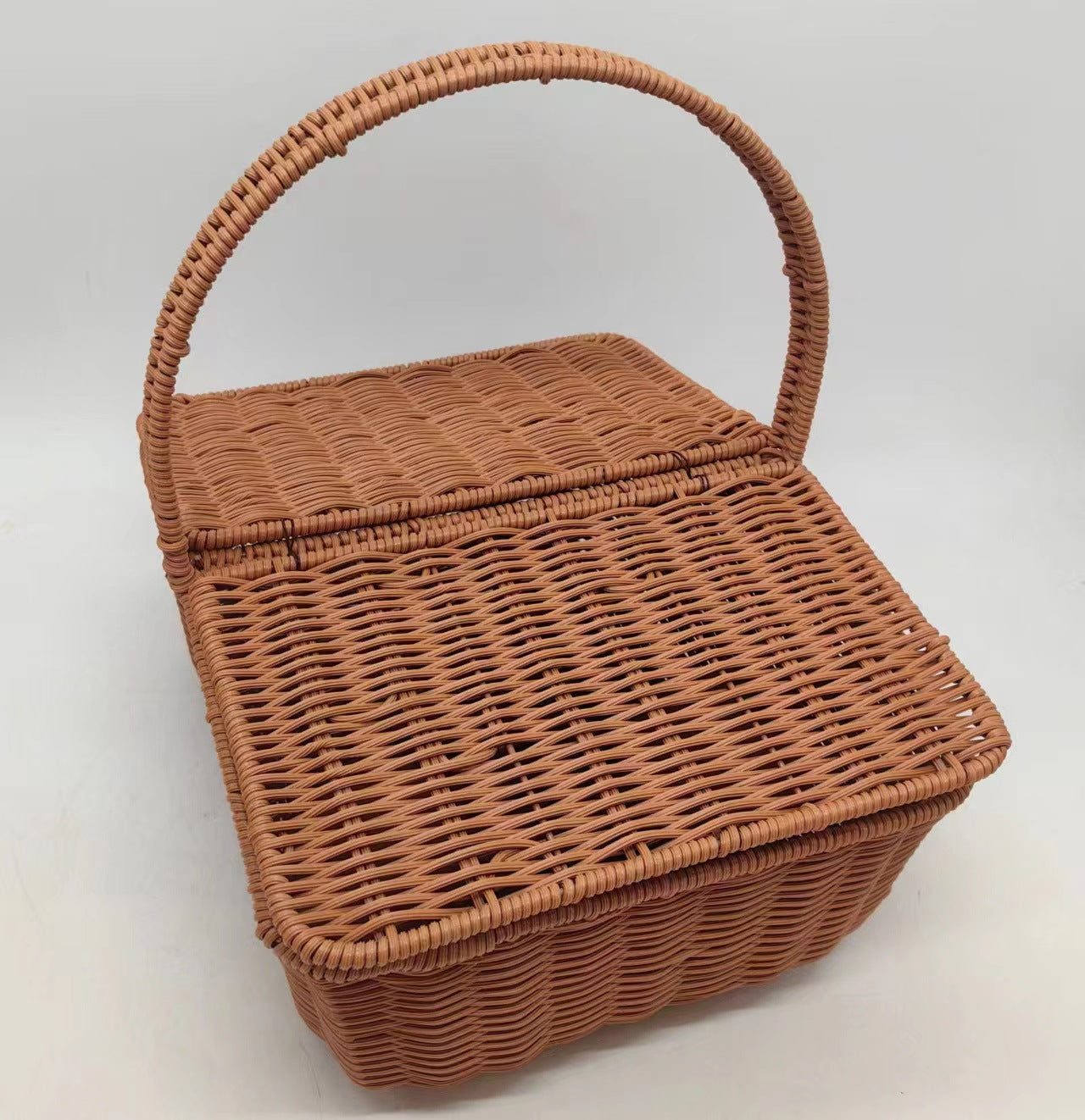 Imitation Rattan Fruit Basket Large Household Storage Basket Picnic Basket Handwoven Egg Basket Grocery Basket
