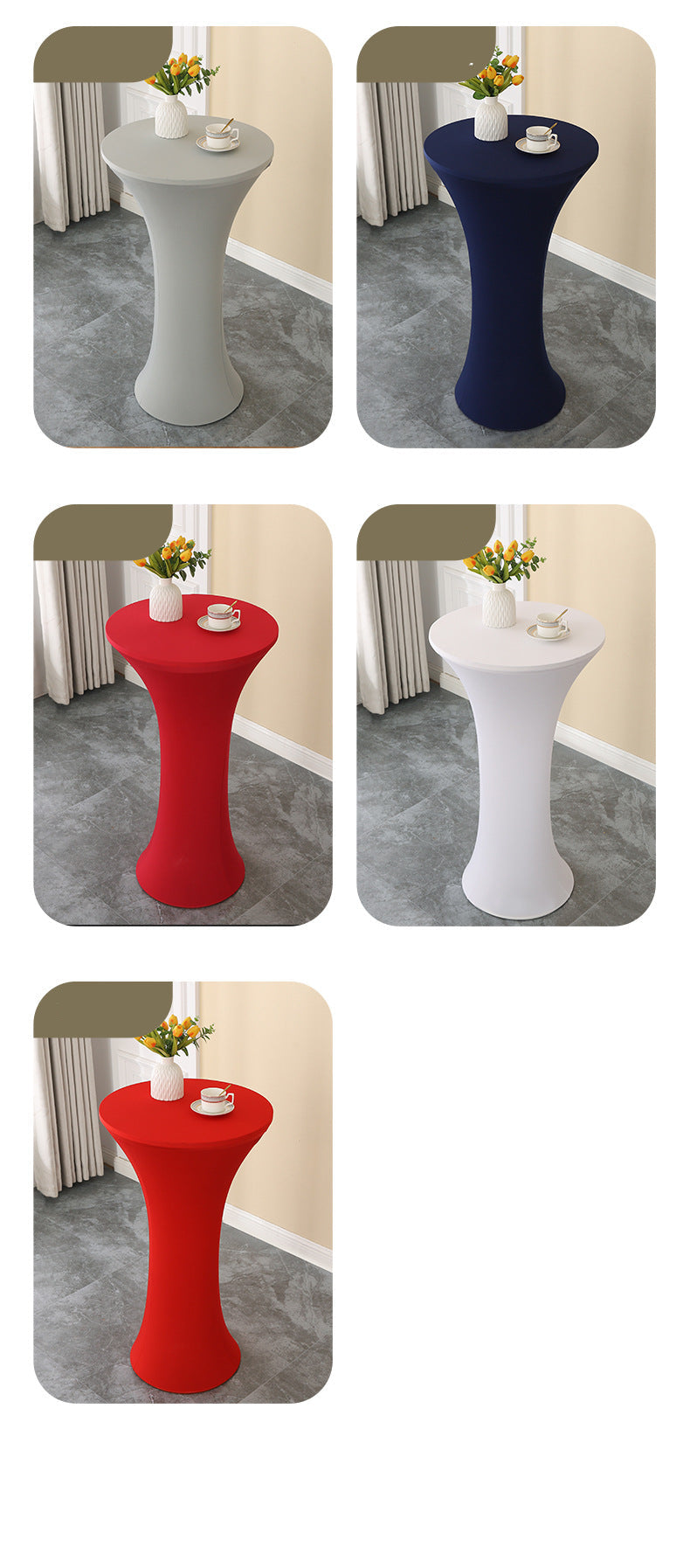 Elastic Cocktail Table Cover Table Skirt Bar Skirt Display Table Hotel Wedding Round Event Cloth High Table Cover