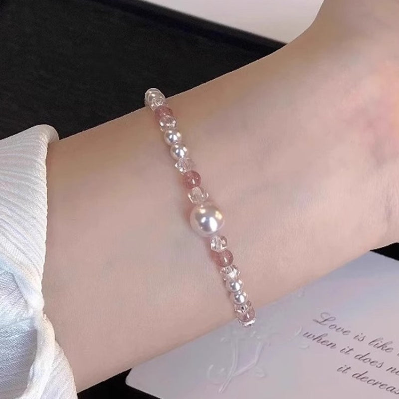 2025 New Beaded Agate Bracelet for Women, Niche Fashion, Exquisite Light Luxury, Versatile High-end Pearl Agate Bracelet