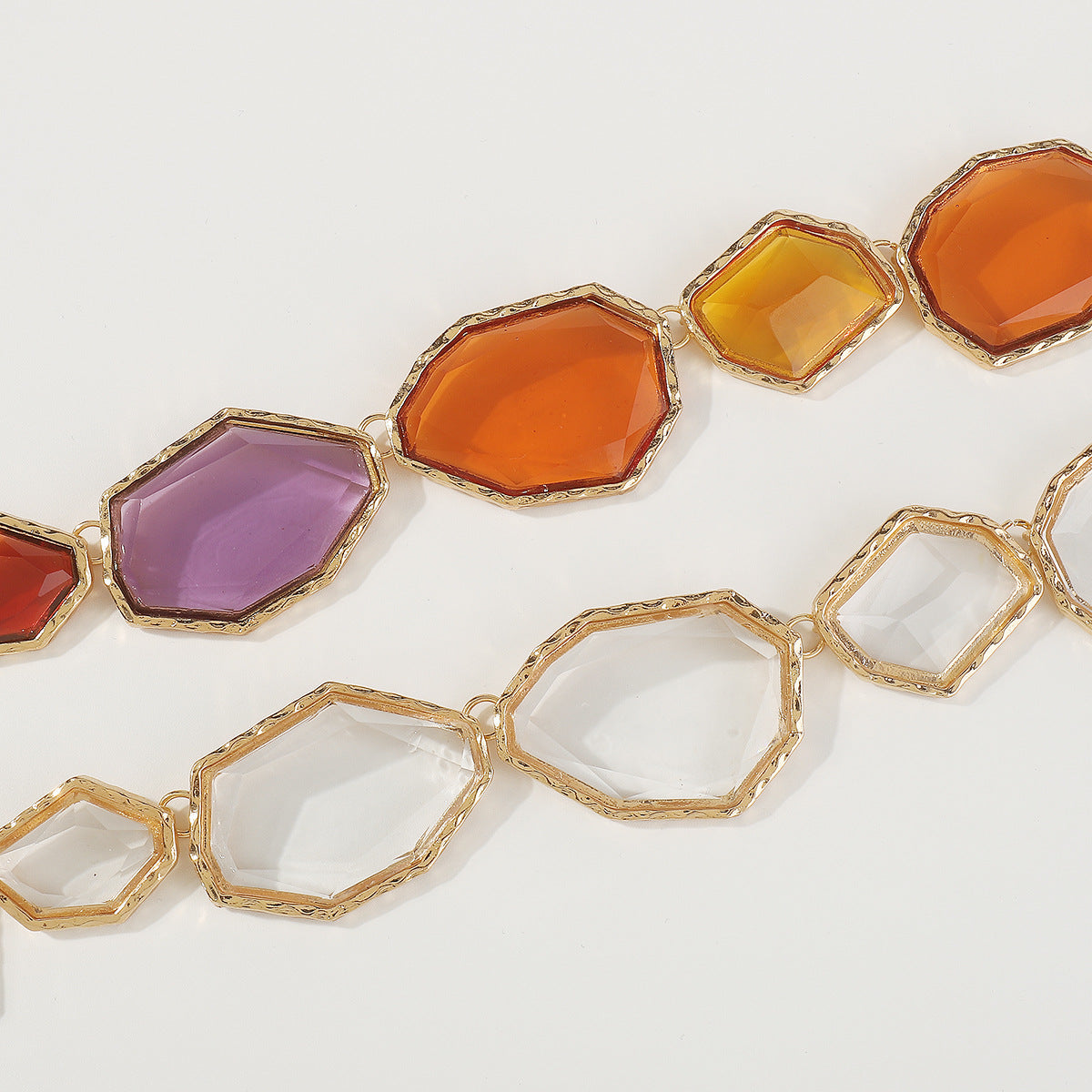 Trendy Accessories ZA Personality Fashion Exaggerated Geometric Resin Colorful Earrings Necklace