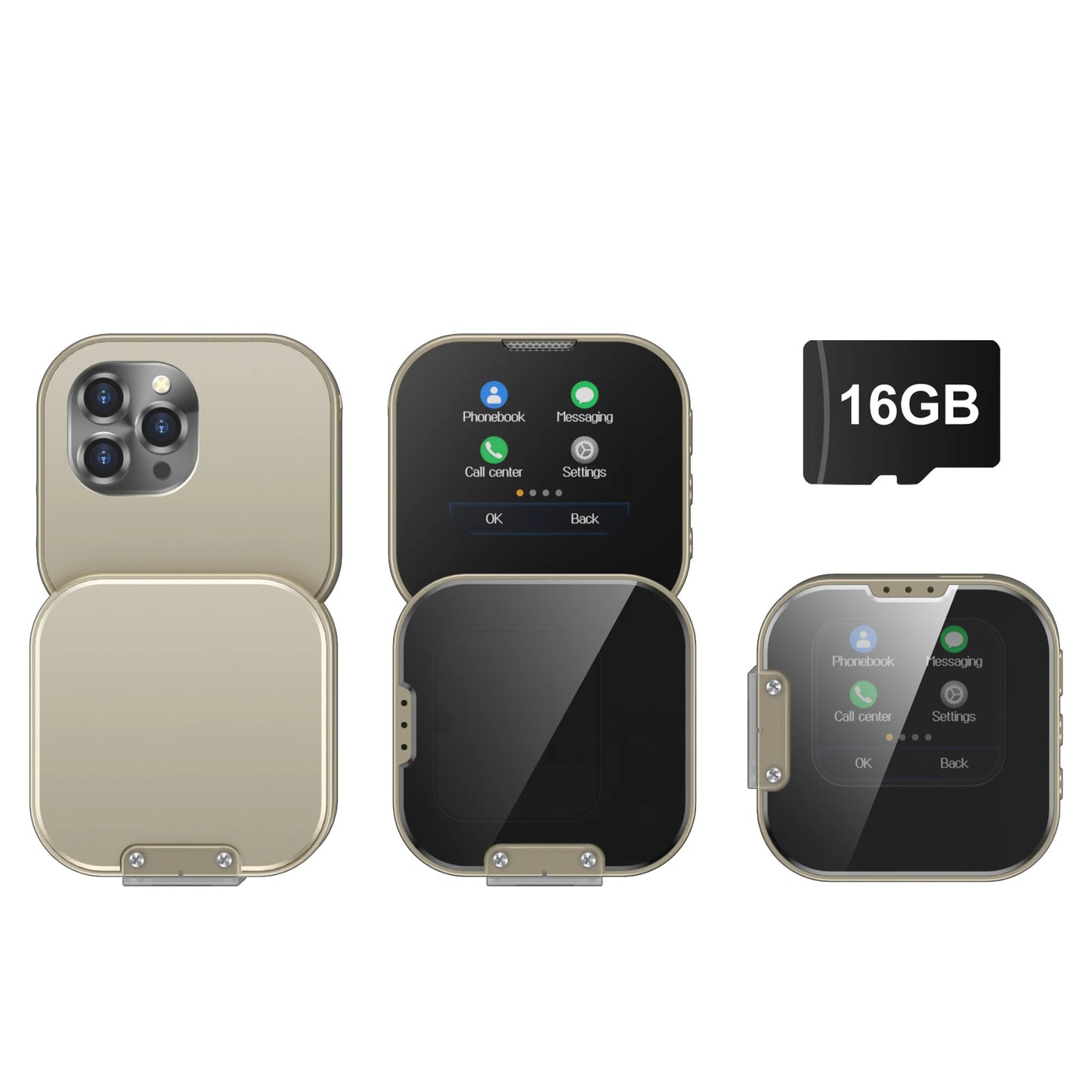 SERVO i19 Rotate Small Box Touch Mobile Phone 2SIM Standby Magic Voice Bluetooth Sync Music Torch Mini Rotation Cellphone Type-C