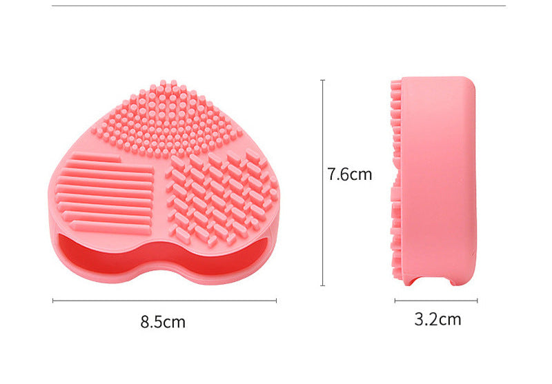 Heart-Shaped Makeup Brush Cleaning Box Multifunctional Makeup Brush Cleaning Tool Pad for Washing Brush Hollow Love Brush Box