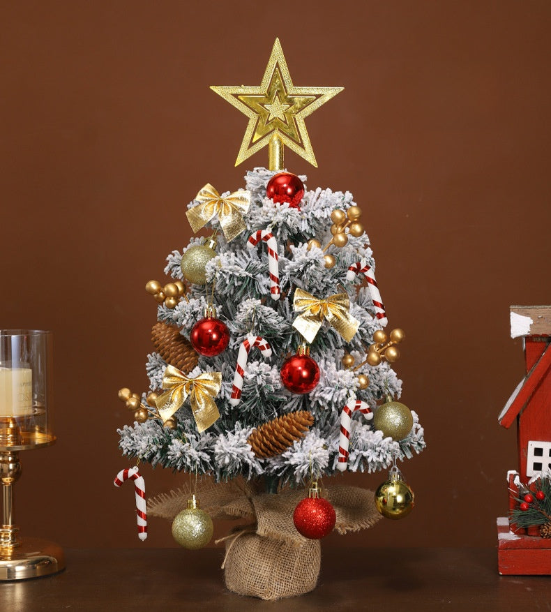Christmas Tree Flocked Tree 45CM 60CM Christmas Office Desktop Ornament Christmas Decoration
