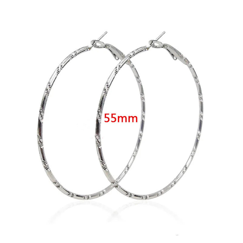 Fashion Large Hoop Earrings 40mm 60mm 80mm Big Smooth Circle Earrings Round Brincos Loop Earrings for Women Jewelry Party Gifts