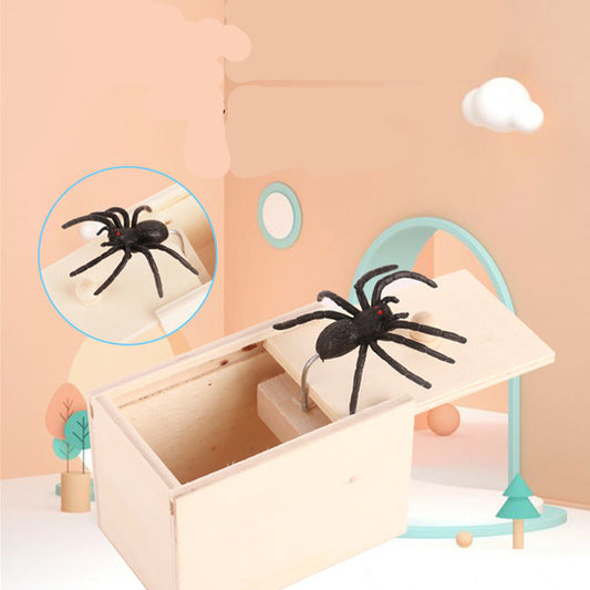 Tricky Spider Box Prank Toy Scare Box Prank Spider Box Scary Horror Small Wooden Box
