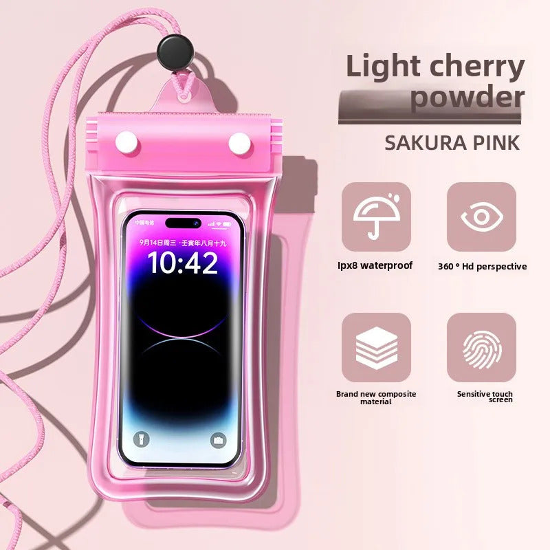 IPX8 30M 3 Fold Touchable Airbag Anti Sinking Waterproof Phone Bag Pouch for Apple IPhone Xiaomi Samsung Swimming Lanyard