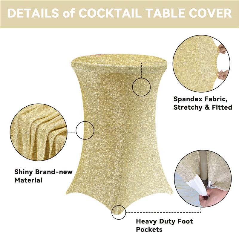 Cocktail Tablecloth Glitter Bar Set New Cocktail Table Cover High-end Feel Cross-border Wholesale Stretchy High Bar Tablecloth