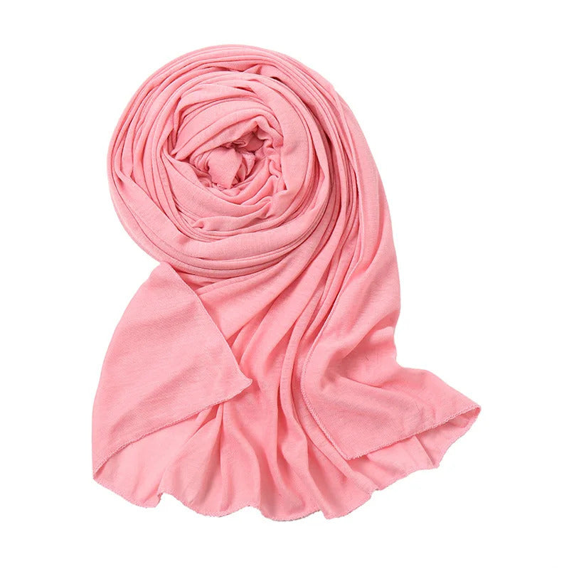 Plain Cotton Jersey Hijab Stretch Scarf Women Muslim Shawl Big Size Long Muffler Fashion Ramadan Headband Turban 180*80cm