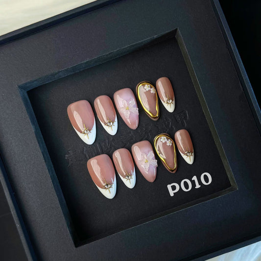 Wearable Nail Tips Nail Stickers Cross-Border European and American Short Style Metallic Cat Eye High-End Autumn Winter