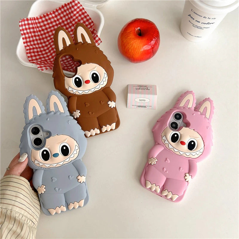 LaBuBu Monster Phone Case Kawaii Cartoon Anti Drop Soft Silicone Cover Suitable for IPhone 16 15 14 Plus 13 Pro Max Toy Gift