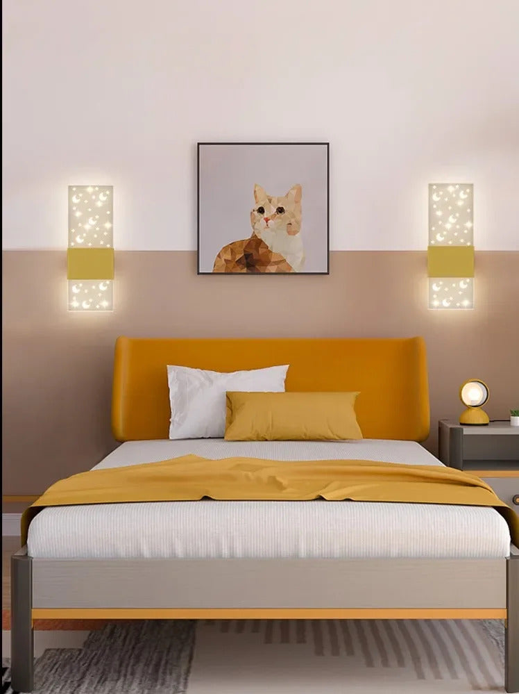 SANDYHA Cute Cartoon Kids Wall Lamp Warm LED Night Light for Children Room Bedroom Nursery Decor Creative Acrylic Lighting