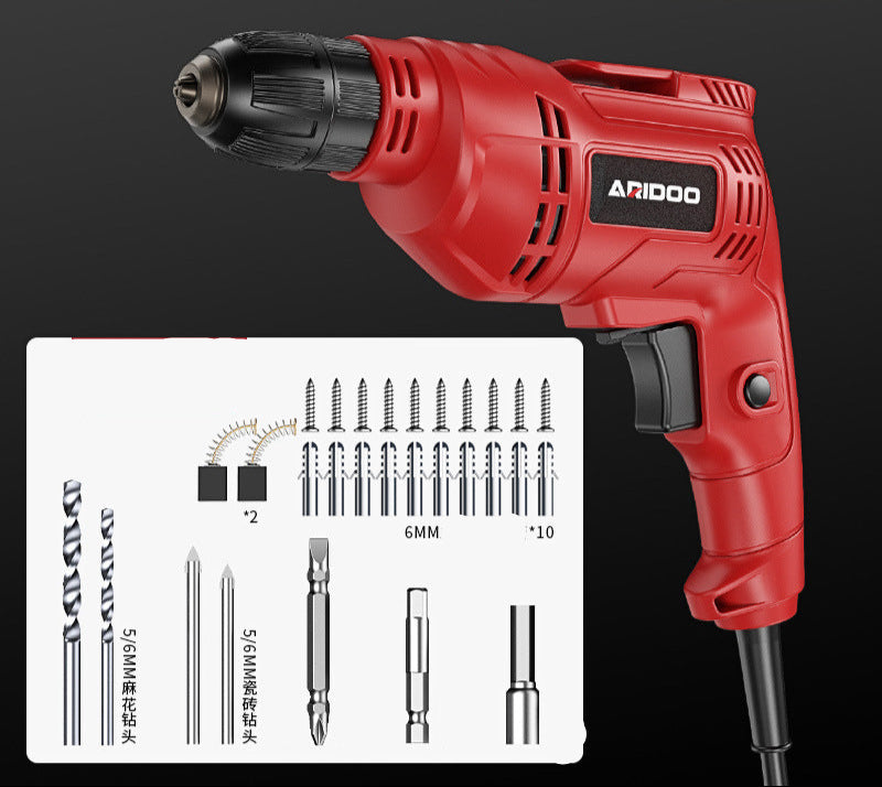 Electric Hand Drill 220V Impact Drill Household Punching Multifunctional Electric Switch Electric Screwdriver Tool Small Pistol Electric Drill